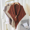 Charger l&#39;image dans la visionneuse de la galerie, Knitted Triangle Shawl with Leather Buckle - Buulgo