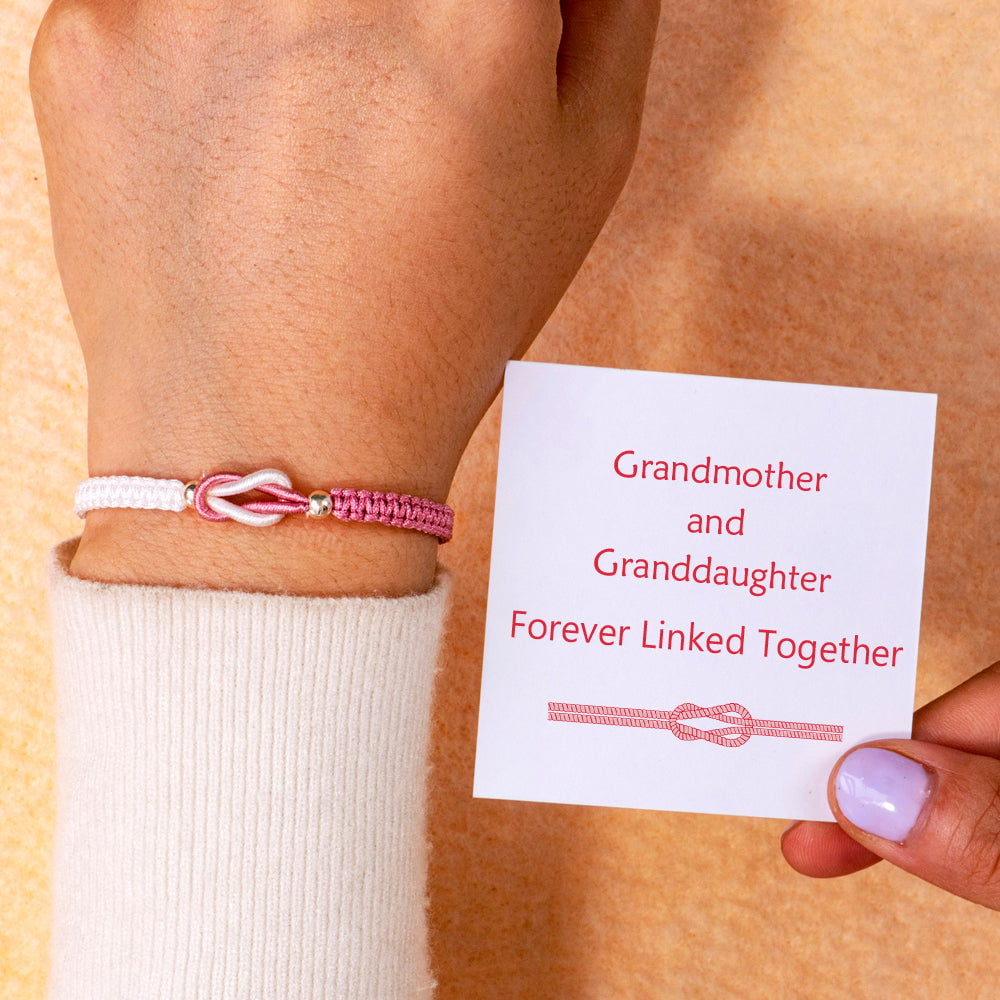 To My Granddaughter "Forever Linked Together" Handmade Braided Bracelet - Buulgo