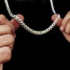 8mm 316L Stainless Steel Cuban Link Chain in White Gold - Buulgo