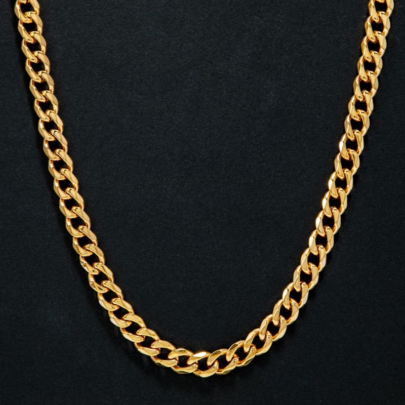 9mm Diamond-Cut Cuban Chain in Gold - Buulgo