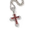 Load image into Gallery viewer, Women&#39;s Iced Blue/Red Princess Cut Cross Pendant in White Gold🌟BUY 1 GET 1 FREE - Buulgo