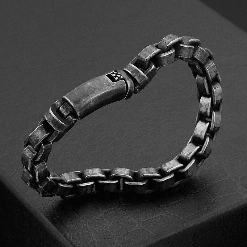 Blackened Stainless Steel Box Chain Bracelet - Buulgo