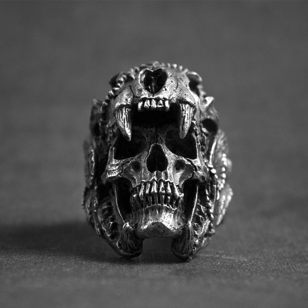 Jaguar Skull Stainless Steel Biker Ring - Buulgo