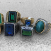 갤러리 뷰어, Emerald Inlaid Stainless Steel Ring - Buulgo에 이미지 로드