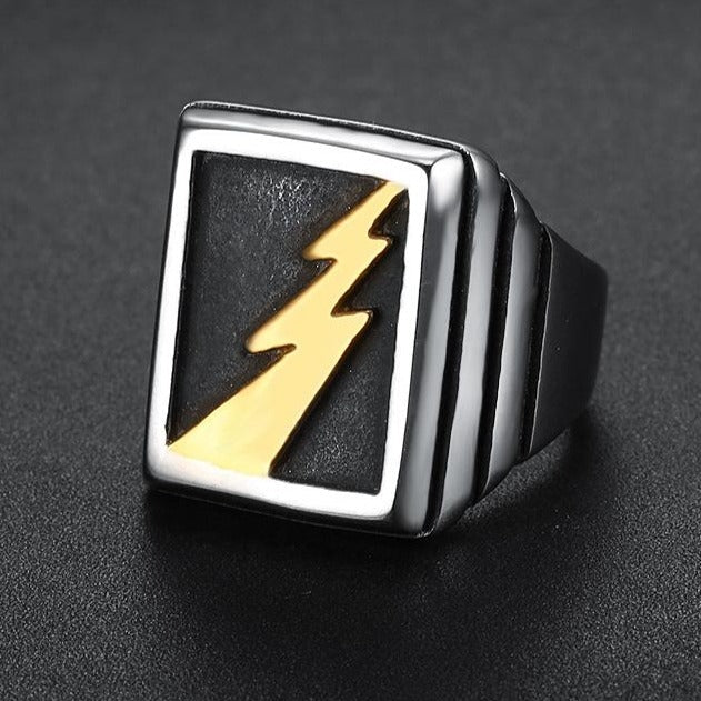 Lightning Bolt Stainless Steel Ring - Buulgo