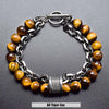 Load image into Gallery viewer, Natural Stone Bead Chain Link Toggle Clasp Bracelet - Buulgo