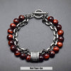 Load image into Gallery viewer, Natural Stone Bead Chain Link Toggle Clasp Bracelet - Buulgo