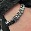 갤러리 뷰어, Natural Stone Bead Chain Link Toggle Clasp Bracelet - Buulgo에 이미지 로드