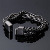 Punk Blackened Stainless Steel Braided Bracelet - Buulgo