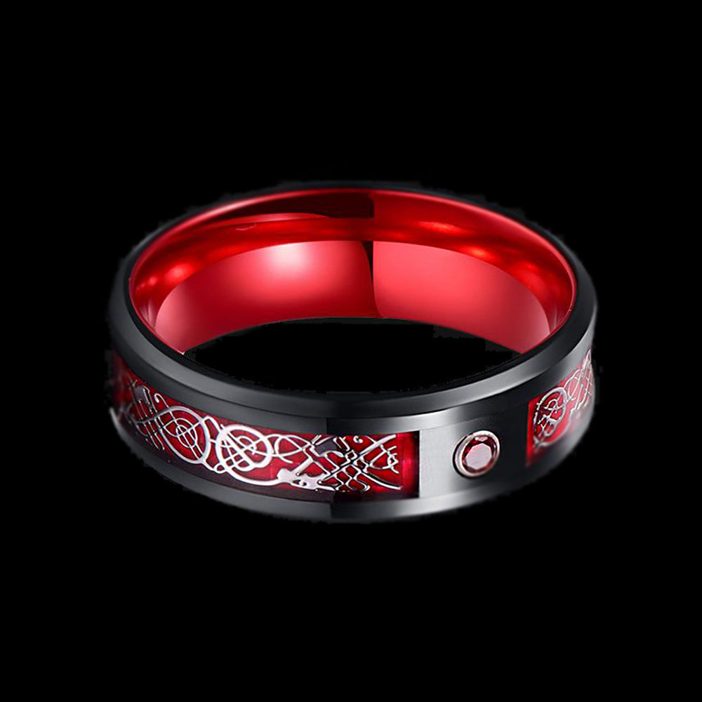 Celtic Dragon Carbon Fiber Ring Band - Buulgo