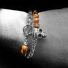 Load image into Gallery viewer, Round Stone Bead Skull Head Chain Stainless Steel Bracelet - Buulgo