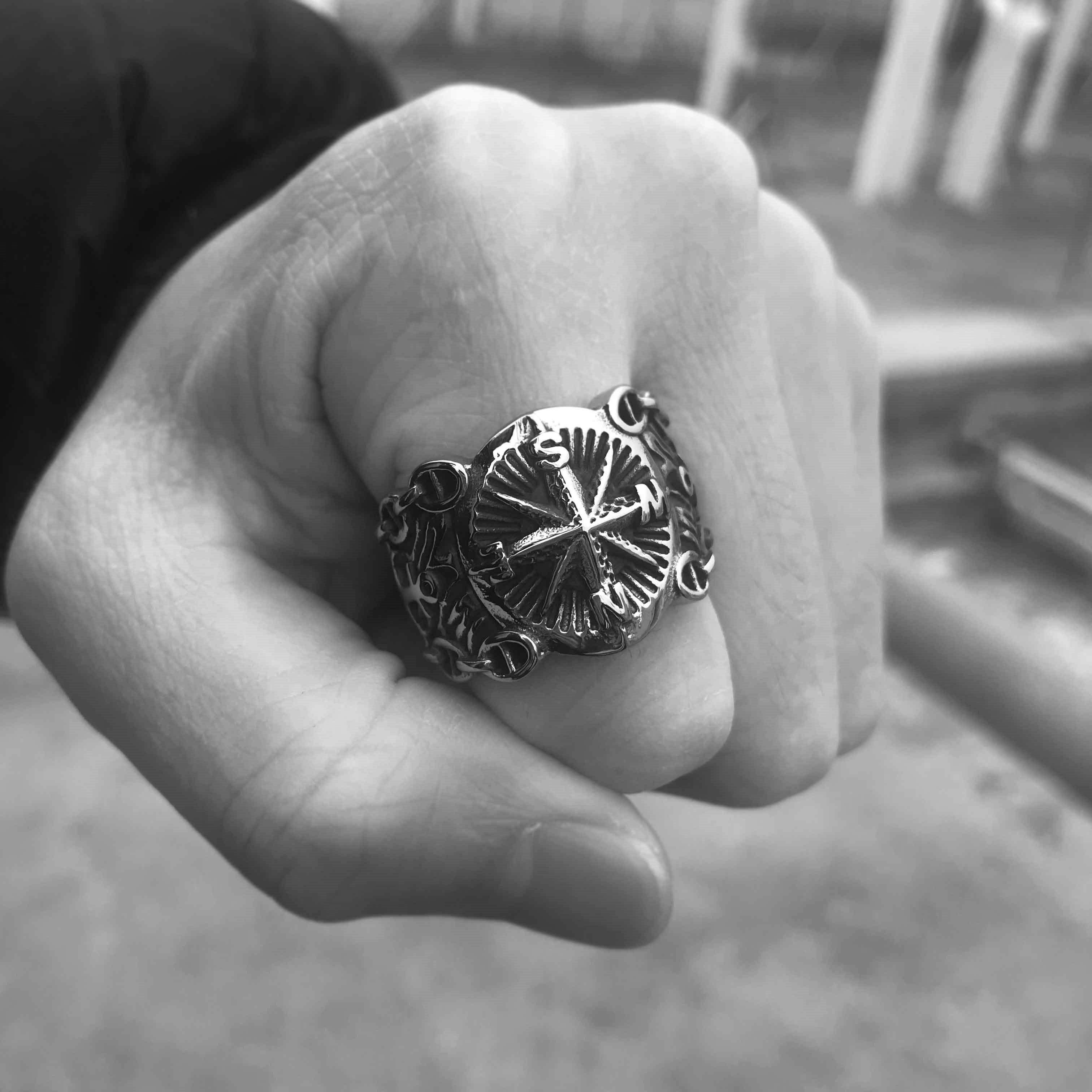 Pirate Compass Stainless Steel Ring - Buulgo