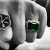 Carica l&#39;immagine nel visualizzatore Galleria, Emerald Inlaid Stainless Steel Ring - Buulgo