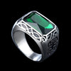 Load image into Gallery viewer, Emerald Inlaid Stainless Steel Ring - Buulgo