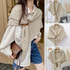 Knitted Triangle Shawl with Leather Buckle - Buulgo
