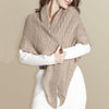 Knitted Triangle Shawl with Leather Buckle - Buulgo