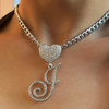 Load image into Gallery viewer, A-Z Cursive Letter Heart Pendant - Buulgo